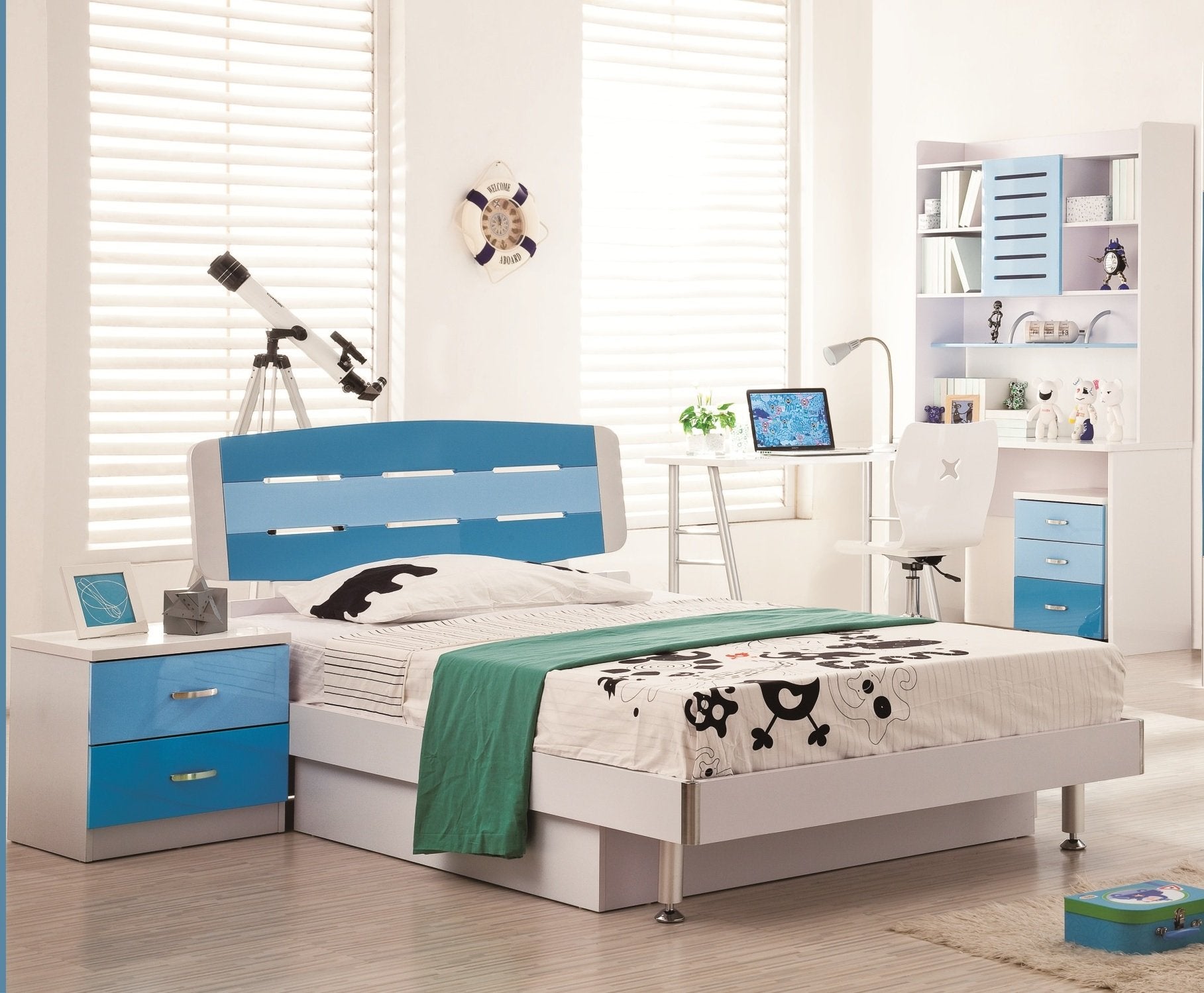 David Blue Kids Twin Bed