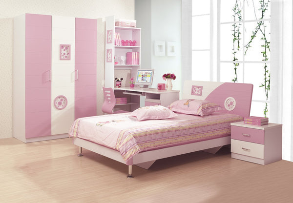 Fairy Mauve Matt Finish Floral Design Kids Wardrobe