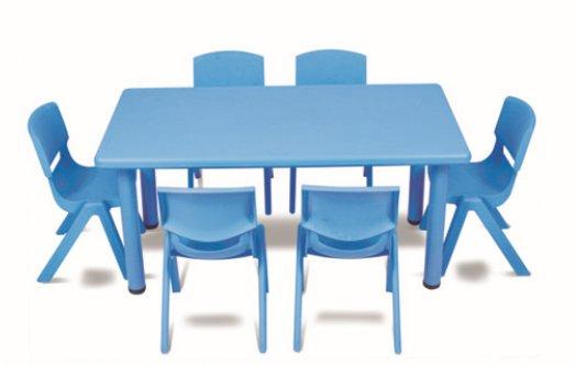 rectangular activity kids plastic table blue